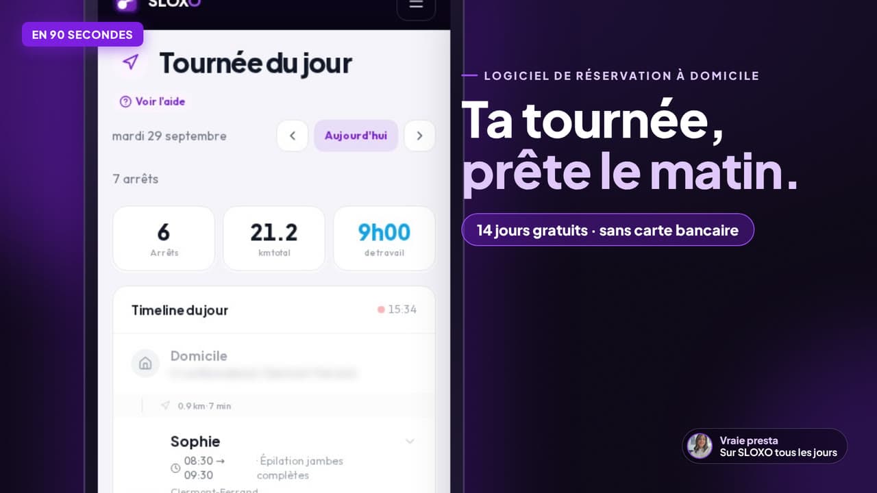SLOXO en 90 secondes : ta tournée du jour, rangée toute seule