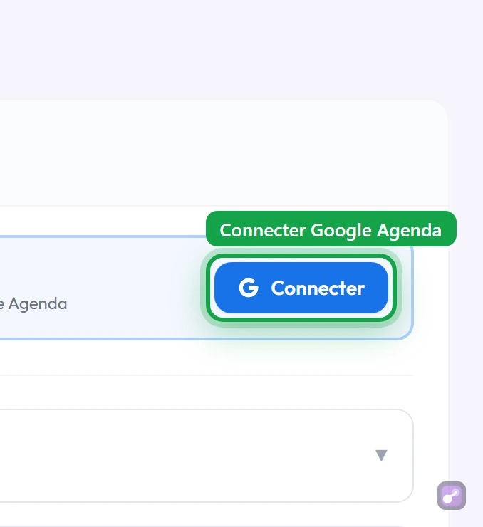 Gros plan sur le bouton bleu Connecter