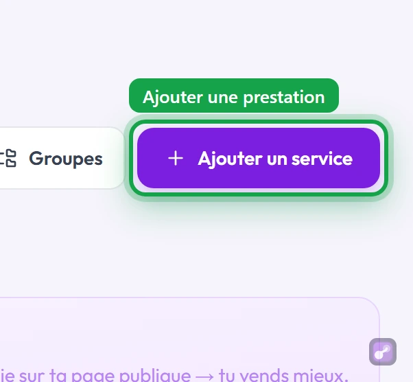 Gros plan sur le bouton « + Ajouter un service »