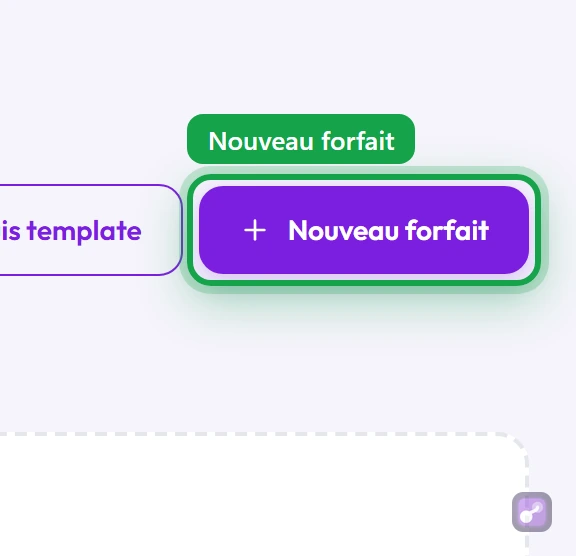 Gros plan sur le bouton « + Nouveau forfait »